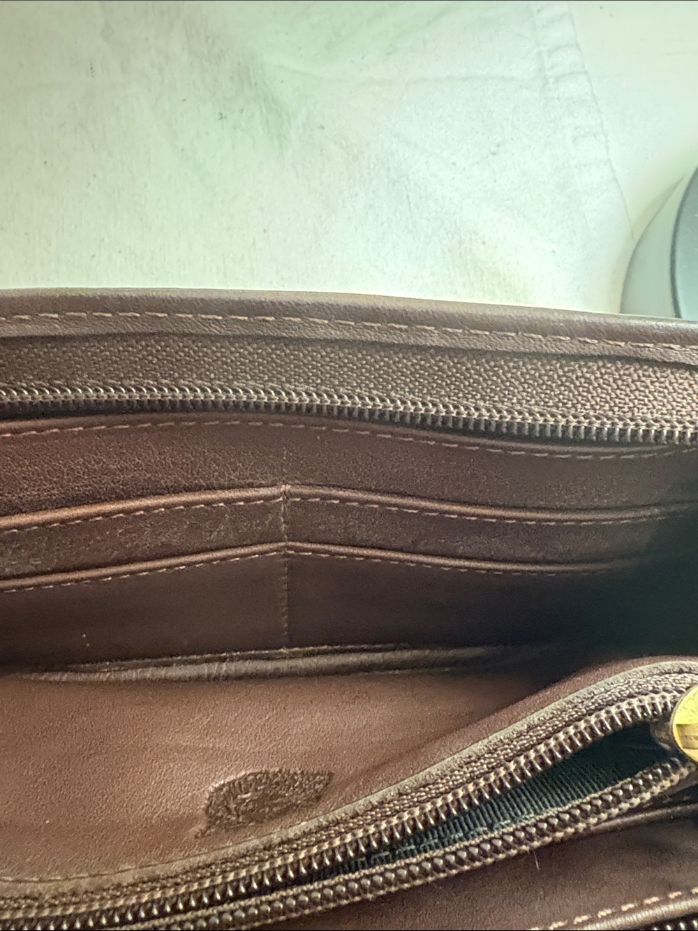 Brown Handcrafted Leather Zip Wallet, made in Bolivia - Picture 7 of 12